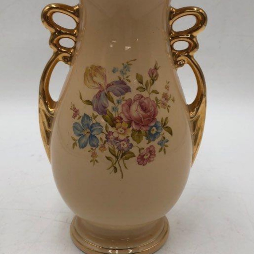 Vintage 8 3/4" Abingdon USA Vase Double Handle w/Gold Trim!